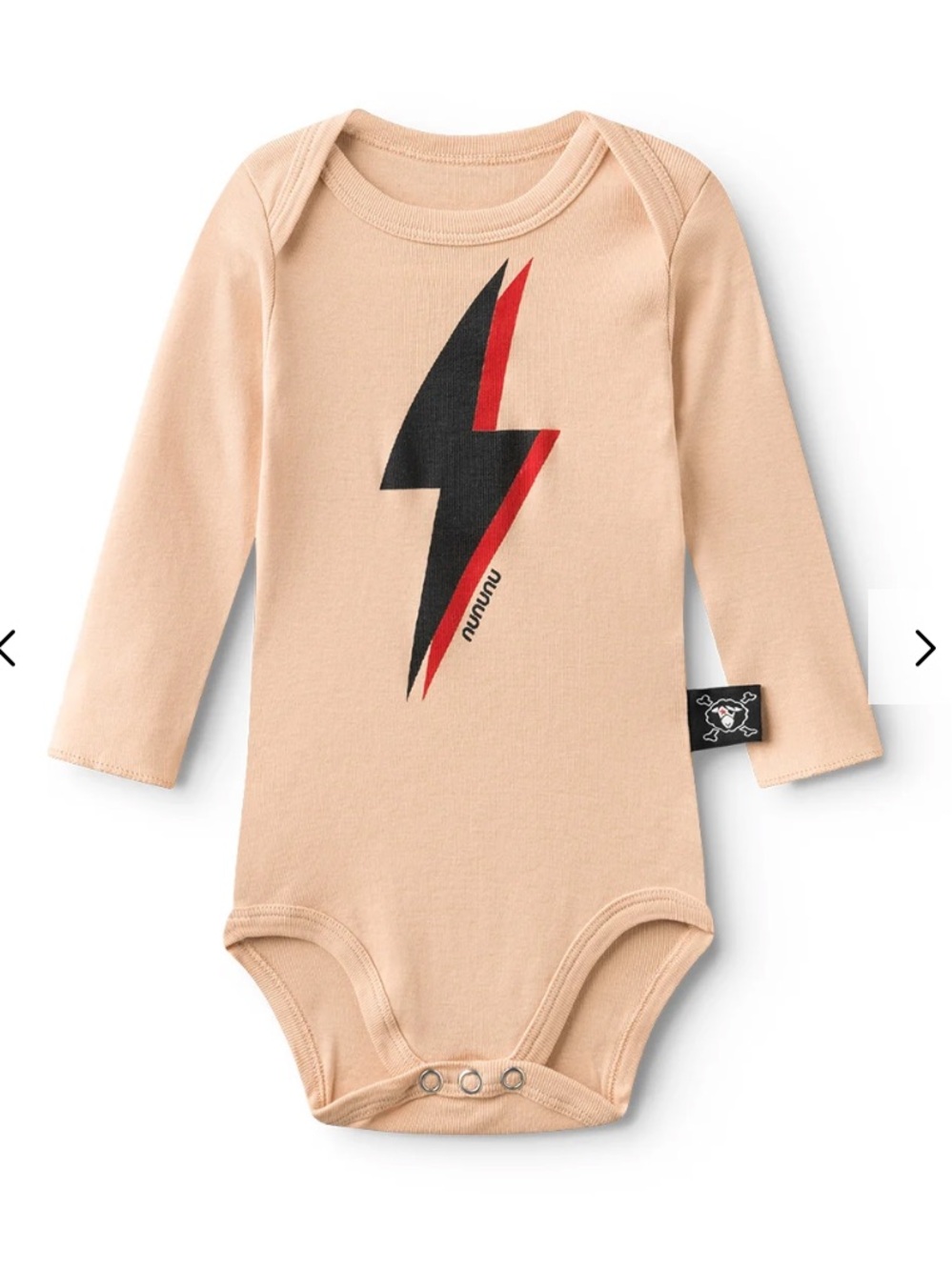 Nununu nude bolt long sleeve onesie 0-3 months